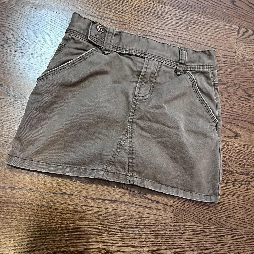 y2k KIDS girls brown cargo skort skirt size 8